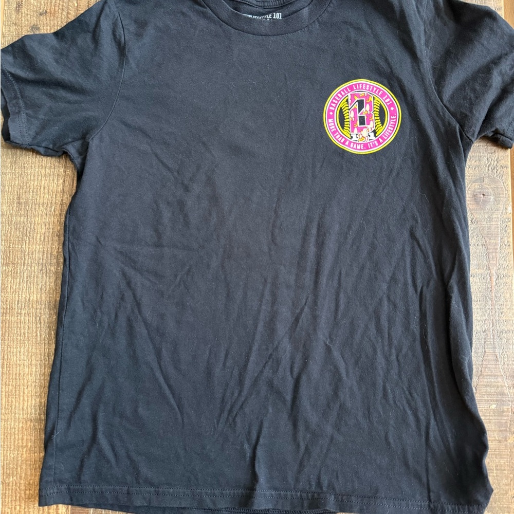 Kids Black T-Shirt with Colorful Logo